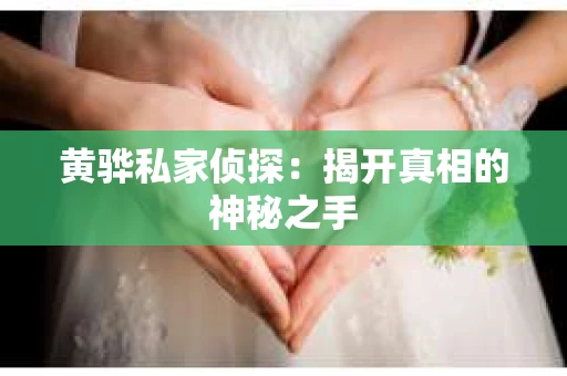 黄骅私家侦探：揭开真相的神秘之手