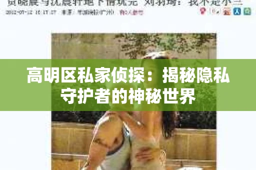 高明区私家侦探：揭秘隐私守护者的神秘世界