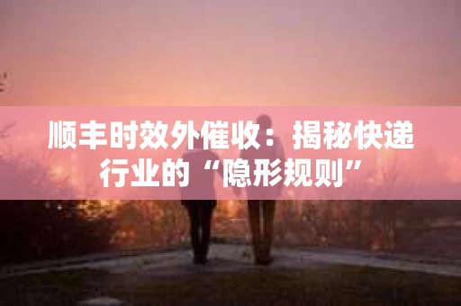 顺丰时效外催收：揭秘快递行业的“隐形规则”