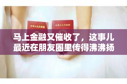 马上金融又催收了，这事儿最近在朋友圈里传得沸沸扬扬。说实话，我也有点好奇，这马上金融到底是怎么回事？催收又是怎么一回事？今天，我就来跟大家聊聊这个话题。