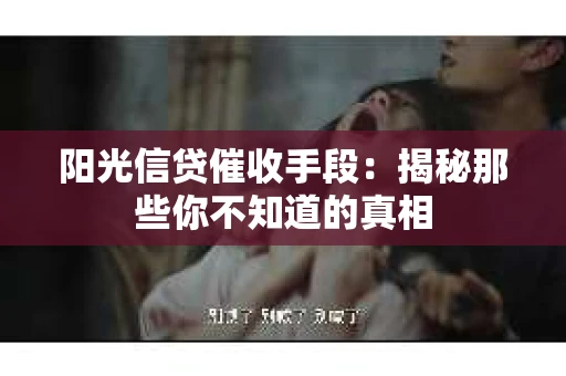 阳光信贷催收手段：揭秘那些你不知道的真相