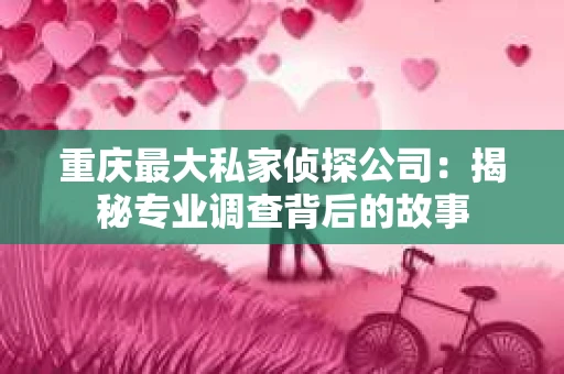 重庆最大私家侦探公司：揭秘专业调查背后的故事