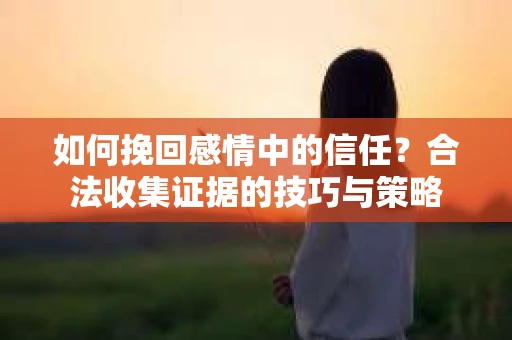如何挽回感情中的信任？合法收集证据的技巧与策略